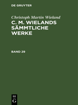 cover image of C. M. Wielands Sämmtliche Werke. Band 29/30
